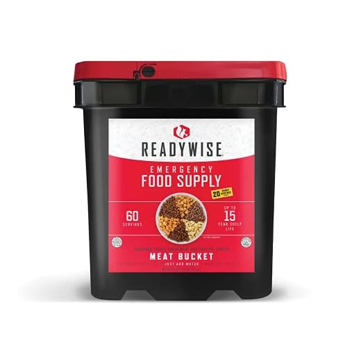 ReadyWise Emergency Food Supply, Freeze-Dried Meat, Survival-Food Disaster Kit for Hurricane Preparedness, Camping Food, Prepper Supplies, Emergency Supplies, Entrée Variety-Pack Bucket, 60 Servings