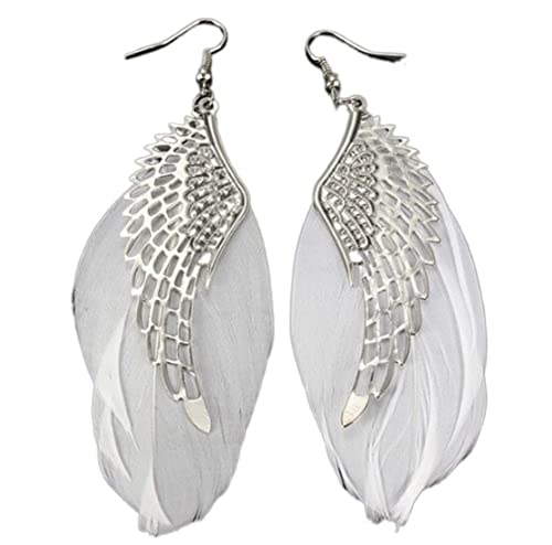 Pendientes colgantes de plumas góticas para lucir en festivales y fiestas