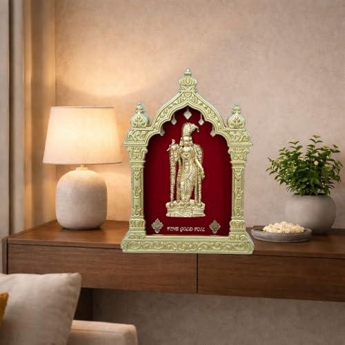 Image of EKA Temple Series Shree Madurai Meenakshi Table Top Premium Gold Foil Artwork with Metal Stand | Divine Goddess-Inspired Spiritual Decor for Home, Office & Pooja Space | Auspicious Gift