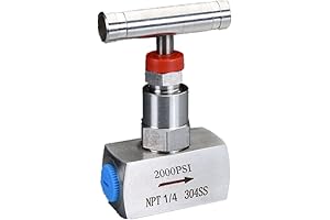 1/4 NPT High-Pressure Needle Valve, 2000 PSI Pressure Regulator and Flow Controller