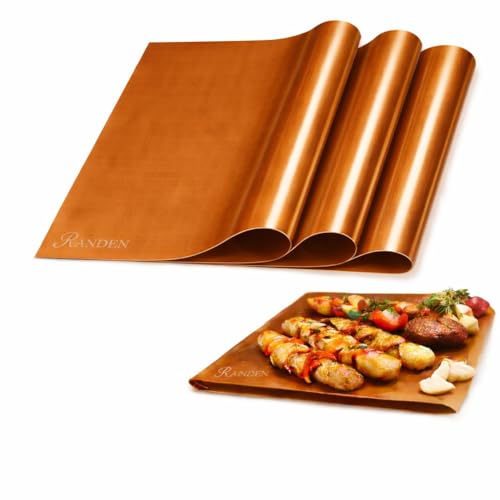 Image of RANDEN Reusable Teflon Baking & Cooking Mat - Heat Resistant, Non-Stick, Waterproof Sheet for Akki Roti, Obbattu, Chappathi, Puran Poli, BBQ & More Baking Essentials Pack of 3 Sheets