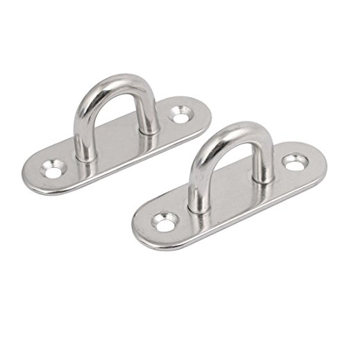 Aexit 304 Stainless Home Hardware Steel 8mm Thick Ring Oblong Sail Shade Pad Eye Plate Boat Rigging 2pcs Model:14as73qo473