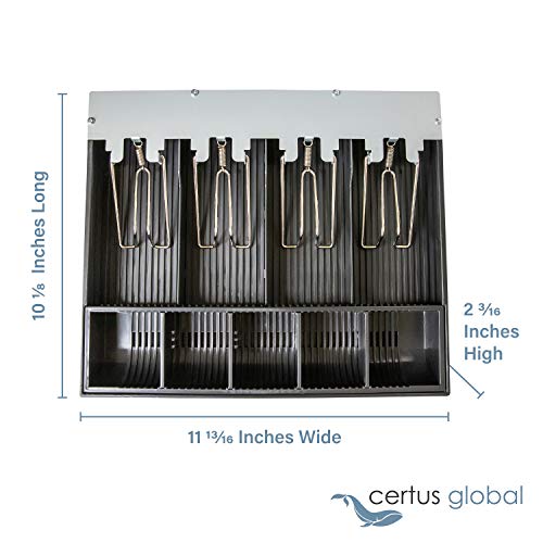 Certus Global Cash Drawer Insert Tray 4 Bills/5 Coins- 11.81" X 10.13" X 2.19" #TOP1