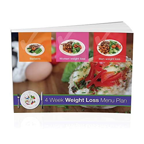 4-Week Weight Loss Menu Plan - complete portion plans with calorie controlled recipes and pictures for weightloss for men, women and bariatric needs