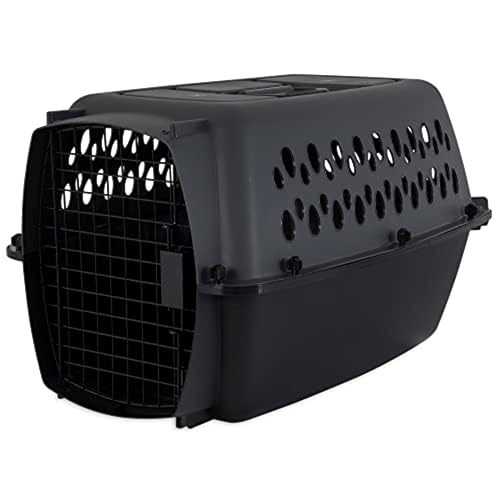 Petmate Pet Porter Dog Kennel 24″, Dark Gray & Black, for Pets 15-20lbs, Made in USA