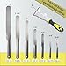 Caulking Spatula Tool Set 7-Piece，Purpose Caulking Tooling Widths from 3/8” to 1-1/2”, Stainless Steel Caulk Finishing Tools，With 3” Putty Knife for Combined Use