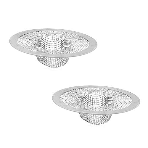 Recogedor de drenaje de pelo de acero inoxidable para fregadero, baño, bañera, drenaje de cabello (2 unidades) 2