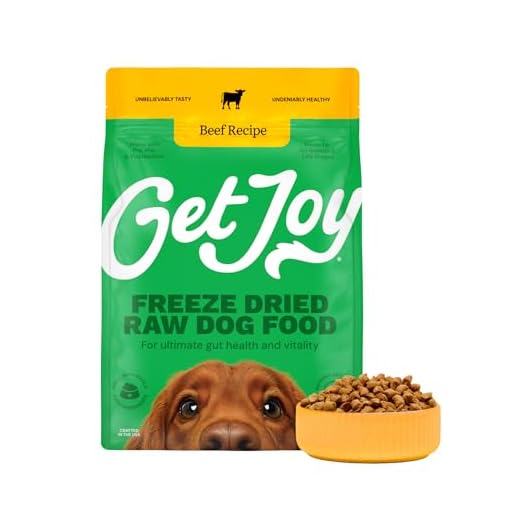 Get Joy Freeze Dried Raw Beef Meal, High Protein Grain Free, Dry Dog Food Meal Mixer and Topper, with Probiotics for Gut Health, Made with 100% USDA Organ Meat, for All Breeds and Ages, 16oz Bag