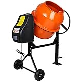 FYYF Cement Mixer, 3-1/2 Cubic Ft. 2/3 HP 120V Portable Electric Concrete Mixer Machine with 7 in Wheels for Handling Cement, Mortar, Stucco, 1-Year Warranty