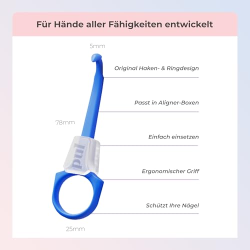 PUL 2-in-1 Clear Aligner Kauwerkzeug und Entfernungswerkzeug | Kombination aus Kauwerkzeug und Entferner | Hygienisches, wiederverwendbares, BPA-freies Dentalzubehör für Invisalign | 1 Stück