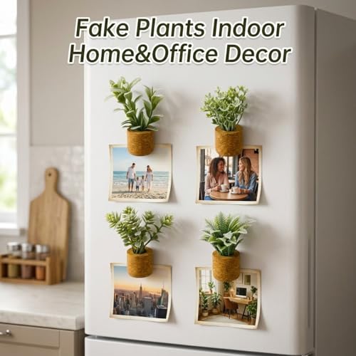 Imanes decorativos para refrigerador plantas 4 piezas miniatura 3