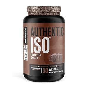 Jacked Factory Authentic ISO Grass Fed Whey Protein Isolate Powder – Low Carb, Non-GMO Muscle Building Protein w/No Fillers, Post Workout Recovery, Chocolate