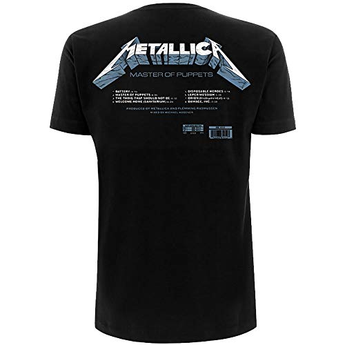 Générique Metallica Master of Puppets Tracks_Men_BL_TS:1xl T-Shirt, Noir (Black Black), X-Large Homme - Les Beatles, Paul McCartney, John Lennon, RIngo Starr, George Harrison Générique Metallica Master of Puppets Tracks_Men_BL_TS:1xl T-Shirt, Noir (Black Black), X-Large Homme – Image 3