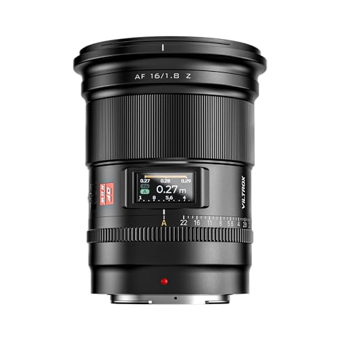 Image of VILTROX AF 16mm f/1.8 Full Frame Lens for Nikon Z, Autofocus Lens with Built-in LCD Screen Compatible with Nikon Z Mount Cameras Zfc Z50 Z5 Z6 Z7 Z8 Z9 Z7 Mark II (16/1.8 Z)
