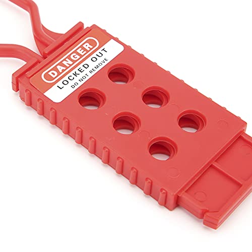 Image of 10pcs Safety Lockout Tag Hasp, 6‑Hole Insulating High‑Strength Nylon, Eliminating The Risk of Conductivity and, for Industrial Equipment Maintenance, Wholesale Business