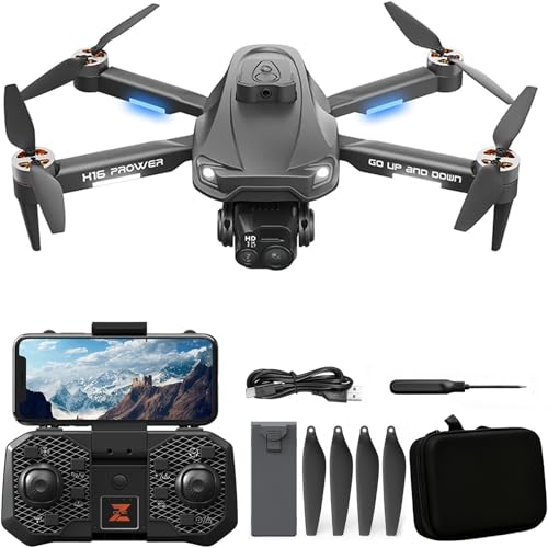 Camera Drone, TODAMU Drone with EIS Camera for Adults&Beginners, Brushless FPV Mini Drone Easy to Fly, Obstacle Avoidance, Stable Hover, Gesture Selfie, Foldable Hover RC Quadcopter with 2 Batteries, Headless Mode