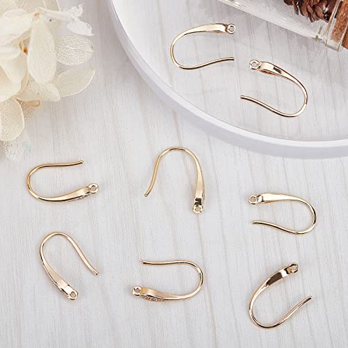 Beebeecraft 10Pcs/Box 18K Gold Plated Cubic Zirconia Earring Hooks Rhinestone French Ear Wires Hooks With Dangle Loop For Women Girls Diy Jewelry Earring Making Findings #TOP3
