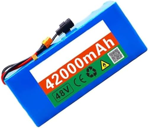 Caimcie 48V 42Ah E-Bike Lithium-Ion Battery Pack Built-In BMS Protection E-Bike Battery for 200-1500W Electric Bike Motor with Charger XT60+DC