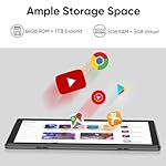 Tablet 10 inch Android 14 Tablets, 6GB RAM 64GB ROM 1TB Expand, Quad-Core Processor, 1280x800 LCD Touch Screen, WiFi 5, Dual Camera, BT5.0, 6000mAh Battery (Black) - Image 5