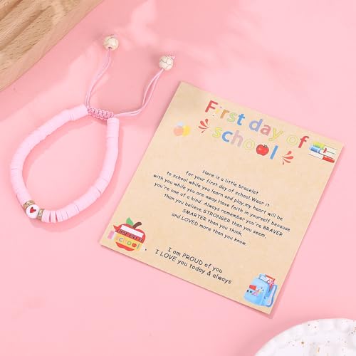 First Day of Preschool Bracelet Back to School Gifts for Kindergarten/ Preschool/ School Gift Mama and Mini Adjustable Mother Daughter Bracelets as Supplies for Girls to Relieve Study Anxiety3