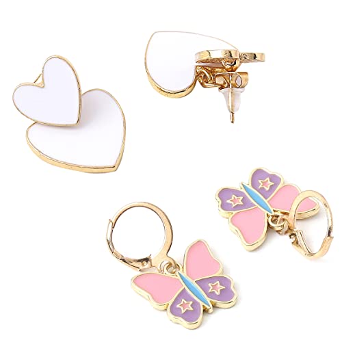 Image of Yellow Chimes Fashion Women Combo Earrings Set | 2 Pairs Korean Style White Earrings
