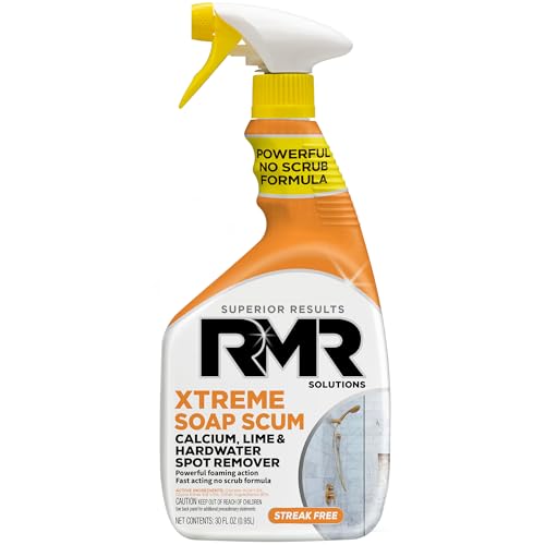 Comparison: Best Drain Cleaner For Soap Scum 9 RMR - Xtreme Soap Scum Remover, Fast-Acting, No-Scrub Bathroom Cleaner for Soap Scum, Calcium, Hard Water, Limescale, and Shower Tile Residue, Bleach-Free, 30-Fluid Ounce Spray Bottle