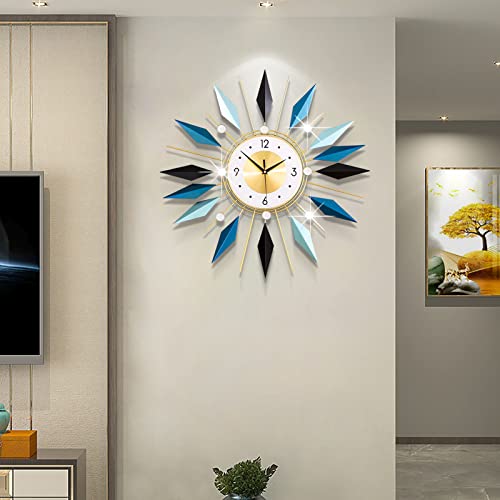 Asadal Large Decorative Wall Clocks Silent Non-Ticking Big Metal Clocks 3D Modern Art Wall Clock For Living Room Dining Room Kitchen Bedroom Decor,Dia 24 Inch #TOP1