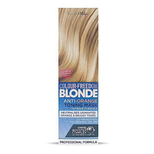 Knight & Wilson Colour-Freedom Blonde Anti-Orange Toner Mask Semi Permanent Conditioning Treatment Gentle Formula Neutralises Brassy Tones for Naturally Light Bleached Grey & Coloured Hair 150ml
