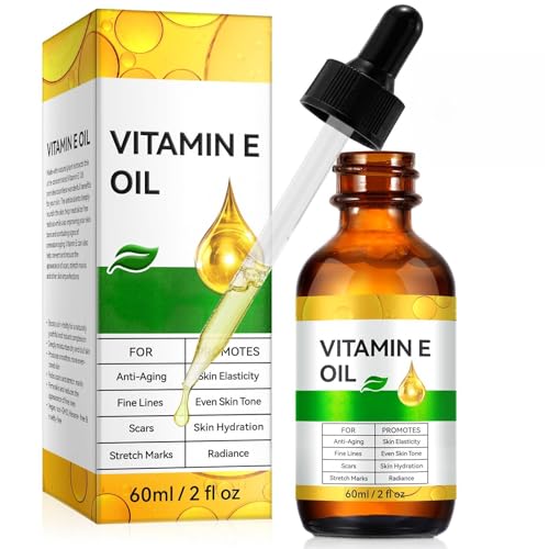 Pure Vitamin E Oil for Skin 100% Pure Natural Vitamin E for Skin Face Hair Nails & Scars Body for Moisturizing Dry Skin Moisturizing and Firming Skin Easy to Absorbed 60ML