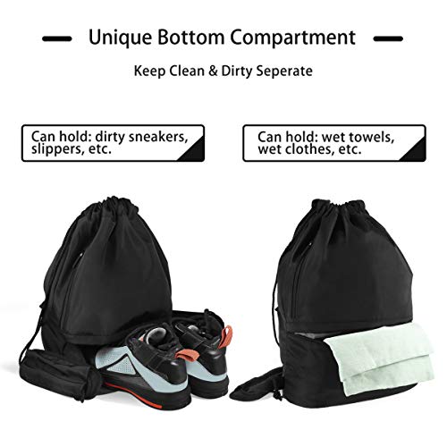Mochila KesYOO com cordão de nylon resistente à água para ioga, academia, esportes