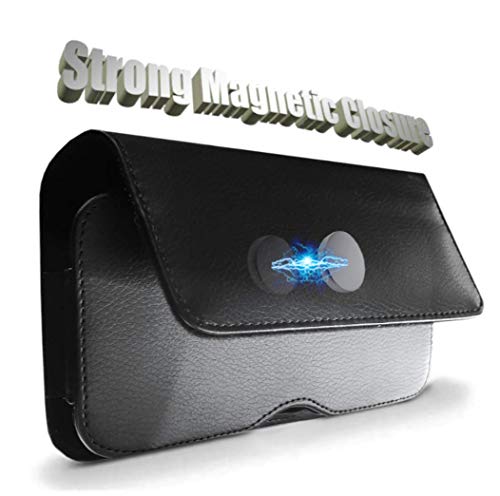 Accessoryhappy Ah Premium Men Leather Cell Phone Hip Carrier Clip Holster With Belt Loop Case, Strong Phone Holder Pouch Carrying Holster For Android Moto Samsung Google Iphone Xr 11 12 Fits Otterbox  thumb #3