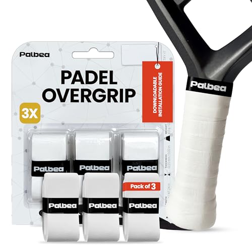 Palbea Padel OverGrip in White - Extra Tacky - Pack of 3 pieces.