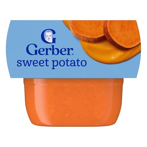 Gerber Stage 1 Baby Food Sweet Potato Puree Tub No Artificial Colors or Flavors Baby Puree 16-Pack