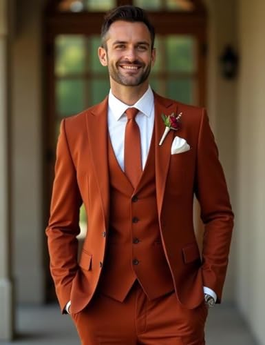 Men's 3 Pieces Suit Slim Fit Suits for Men Wedding Formal Business Suit Groom Prom Tuxedo Dinner Party2