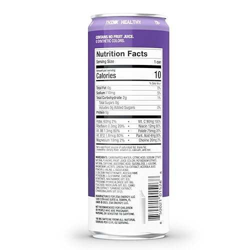 ZOA Zero Sugar Energy Drinks - Frosted Grape | Healthy Energy Formula with Natural Caffeine, Daily Vitamin C, Essential B-Vitamins | Gluten-Free, Keto Friendly | 12 Ounce Cans (Pack Of 12)