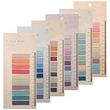 US 1200Pcs Sticky Note Tabs 60 Colors Writable Page Sticky Notes Waterproof PET Page Markers with Ruler Transparent Self-Adhesive Classify File Label Memo Stickers for Office School(Morandi)