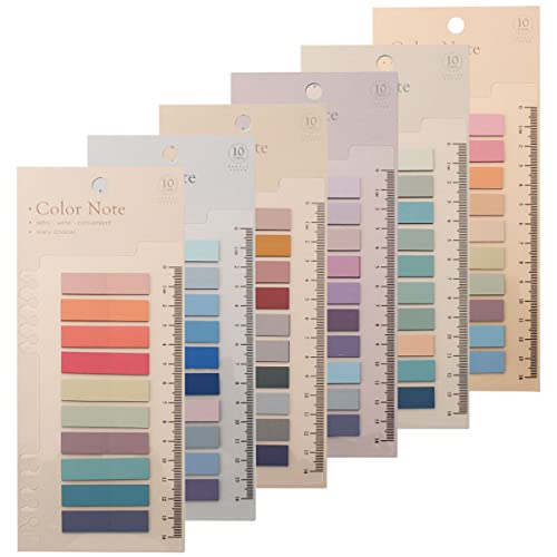 US 1200Pcs Sticky Note Tabs 60 Colors Writable Page Sticky Notes Waterproof PET Page Markers with Ruler Transparent Self-Adhesive Classify File Label Memo Stickers for Office School(Morandi)