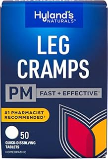 Leg Cramps Tablets by Hyland's Naturals, PM Nighttime Formula, Natural Relief of Calf, Foot and Leg Cramps at Night, 50 Count