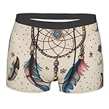 HCLYvexiria Men's Boxer Briefs Men's Underwear Boxers Native American Dream Catcher Boxer Briefs for Men Cotton Stretch Trunk Black