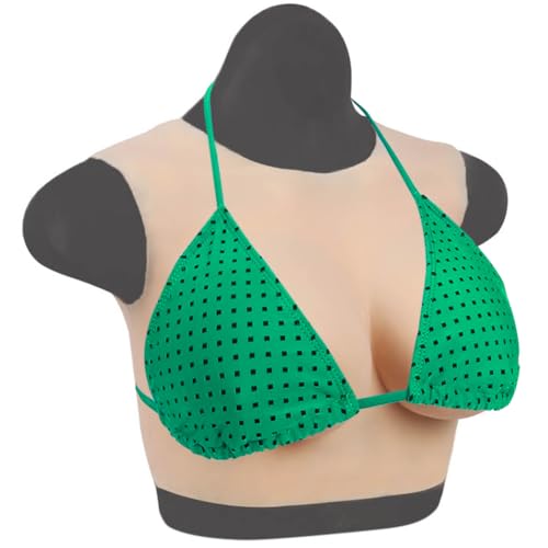 LBUZHOY Cuello Redondo Pecho De Silicona Relleno Algodón Pechos Falsos Realistas para Transexuales Travestis Drag Queen Crossdresser(Size:G Cup,Color:Color 2)