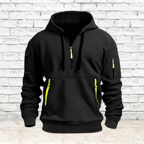 Quarter Zip Up Hoodie Men Casual Long Sleeve Workout Hoodies Vintage Tactical Sweatshirt Fleece Athletics Pullover Tops4