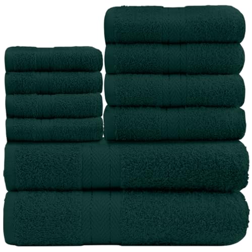 GC GAVENO CAVAILIA 10 Piece Towel Set, Dark Green