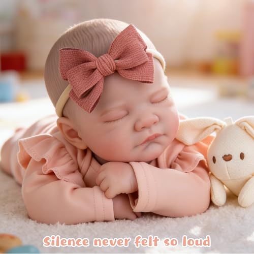 Image of EKOKIZ Lifelike Reborn Baby Dolls, 20-Inch Realistic Baby Doll Girl Soft Cloth Body Newborn Doll with Complete Accessories for Kids Age 3+ Real Life Dolls, Lovely & Pretty Girls