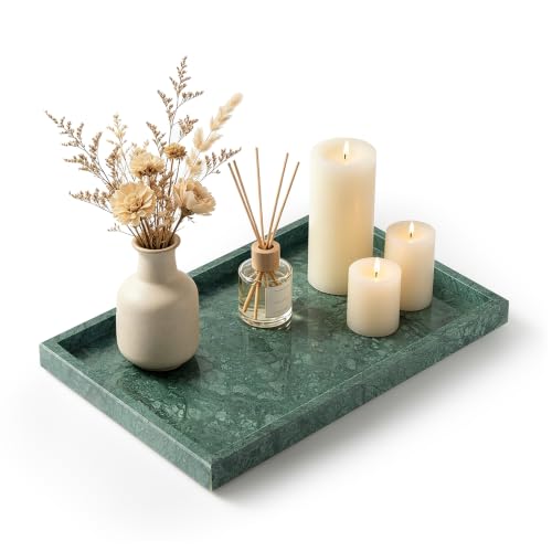 Image of Real Natural Large Marble Tray for Bathroom, Vanity, Kitchen Counter