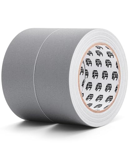 Bates- Gaffers Tape 2 Inch x 23 Yards, 2 Pack, Gray Gaffer Tape 2 inch, Polyethylene-Coated Cloth, Non-Reflective, No Residue