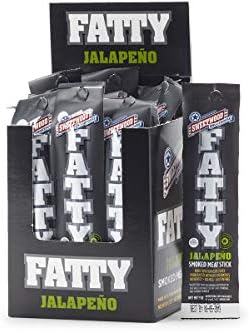 Sweetwood Smokehouse Fatty Meat Stick | Jalapeno Flavor | 20 Pack | 1 oz Sticks | USA Grass Fed Beef, Antibiotic Free Pork | Keto, Gluten Free, Slow Smoked Meat Snack | No Nitrites or Added MSG
