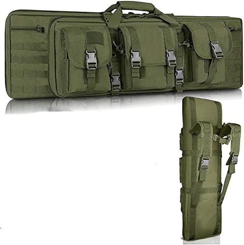 Waffentasche, Gewehrtasche,Tactical Double Long Rifle Pistol Gun Case Lockable Pouches Compartments, Available for Magazine Storage and Other Tools 93cm Cover