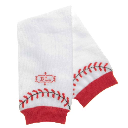 BabyLegs Leg Warmers, Home Run, White/Red, One Size Fits Most