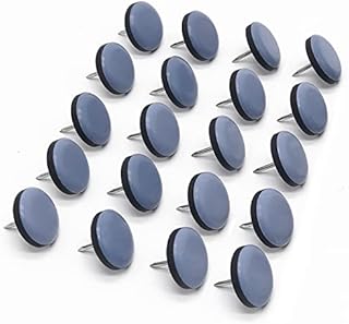 GINOYA Teflon Furniture Sliders, 20pcs 25mm Furniture Glides with Nail for Easy Moving on Carpet Hardwood Tile (Grayish Blue)