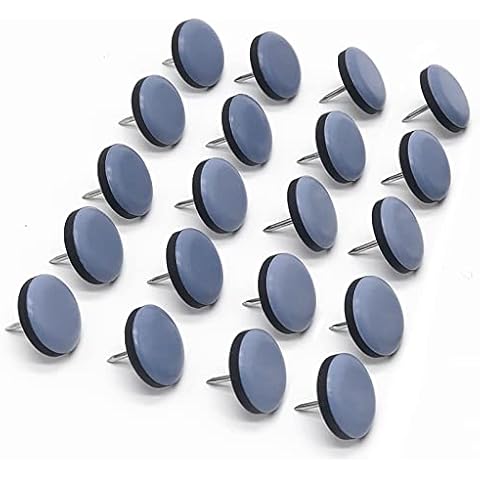 GINOYA Teflon Furniture Sliders, 20pcs 25mm Furniture Glides with Nail for Easy Moving on Carpet Hardwood Tile (Grayish Blue) Cover